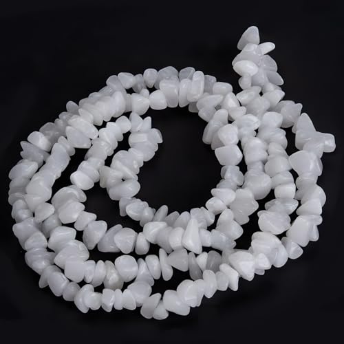 Image of 5-8mm White Jade Chips Natural Chip Stone Beads for Jewelry Making