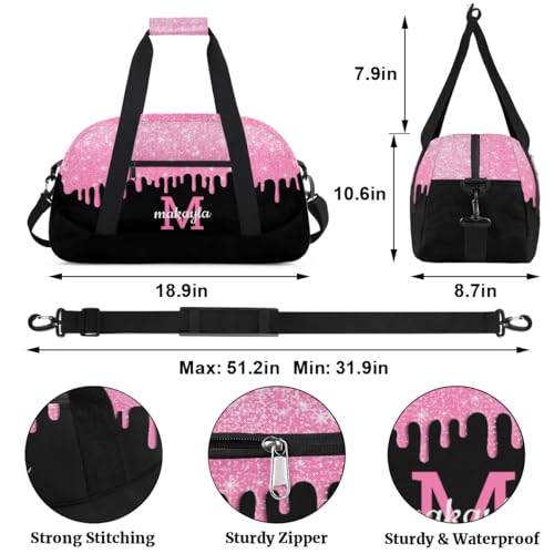 Custom Kids Sports Duffel Bag with Name Personalized Dance Cheer Duffel Bag for Girls Gym Bag Travel Weekender Overnight Bag2