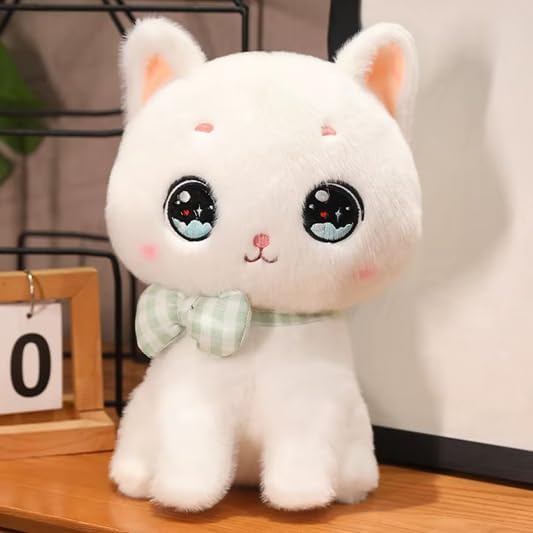 Image of SCOOBA Adorable Bow cat Soft Toy 35cm (Bow cat White)