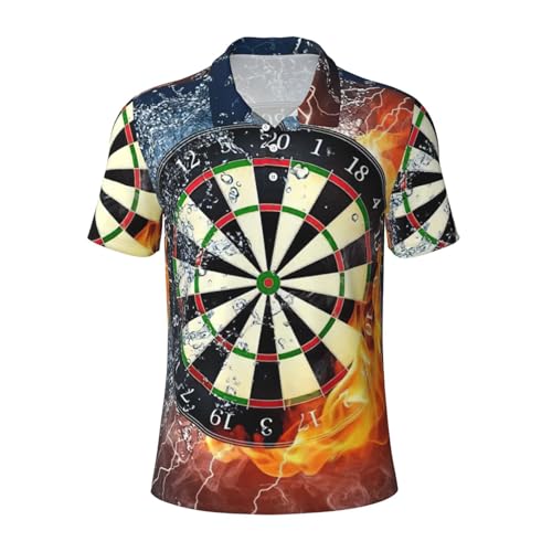 Chemise de golf pour homme à motif cible de fléchettes et manches courtes