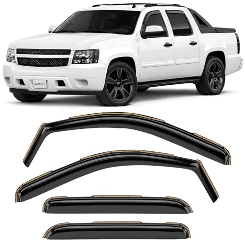 Image of CLIM ART in-Channel Incredibly Durable Rain Guards for Chevrolet (Chevy) Avalanche 2007-2013, Original Window Deflectors, Vent Window Visors, Vent Deflector, 4 pcs. - 607179