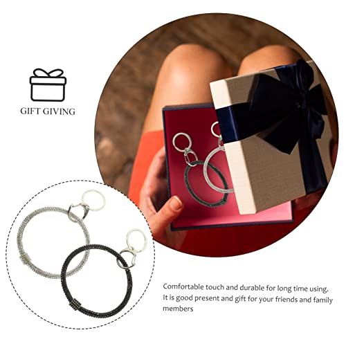 Bracelet porte-clés simple strass pour mains libres et sac organisé