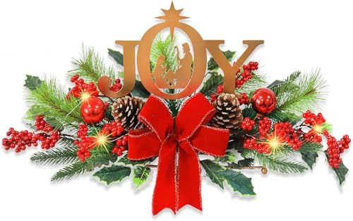 LED Lighted Christmas Centerpiece with JOY sign