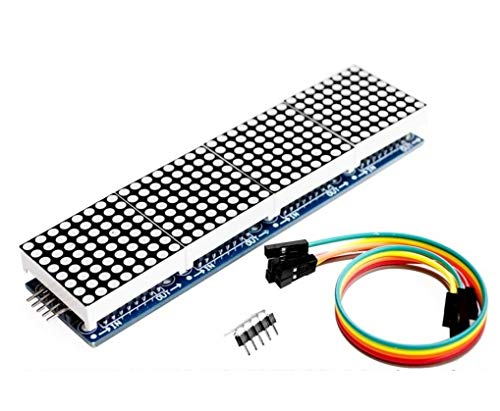 TECNOIOT 1 Pieza Módulo de Matriz de Puntos MAX-7219 Microcontrolador 4 en una Pantalla 5P Línea Color Rojo