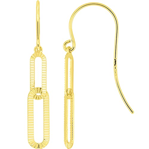 Boucles d'oreilles or 18 carats pour femme bijoux double maillon 30mm