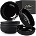 Produktbild Steinzeit Design Bowl Schüssel (6x750ml, schwarz) - Suppenschalen extra groß - Suppenschüssel spülmaschinengeeignet - Bowl - Müslischale - Salatschüssel Keramik - Müslischale groß