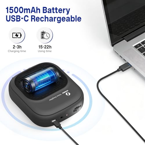 Image of ZORBES Voice Amplifier for Teachers, 5W 1500mAh Portable USB Rechargeable Voice Amplifier with Wired Neckband Microphone, Cordless Mini Speaker for Teaching, Tour Guide, Singing, Coaches, Training