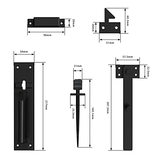 Bdmetals Gate Latch Heavy Duty For Wooden Fence, Aluminum Double Side Swinging Door Latch Gate Hardware,Self Locking Outswinging Door Latch Gate For Garden Farm #TOP4