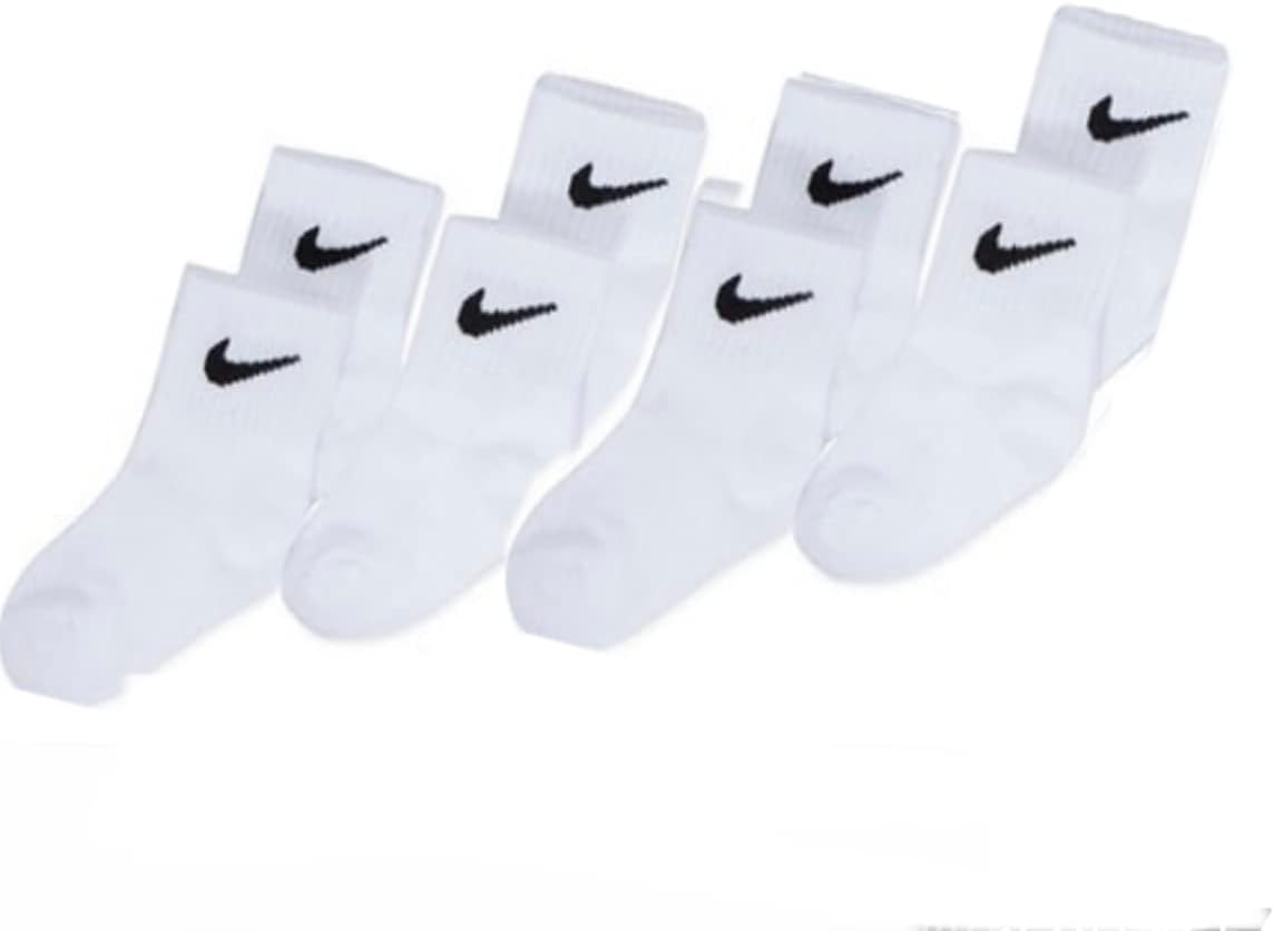 Nike Baby Socks White/Black 8 Pairs, Size 12-24