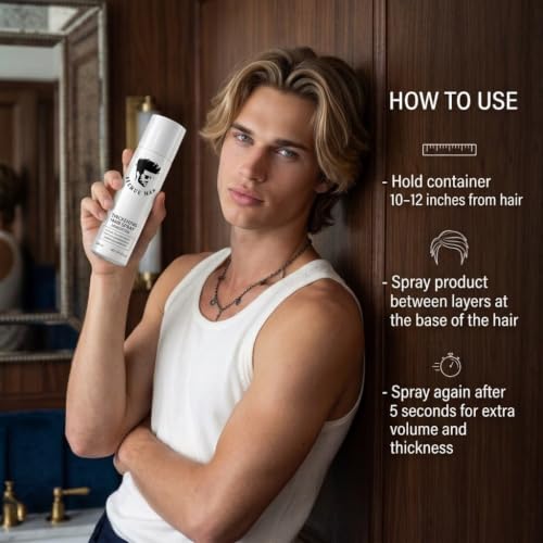 Image of Avenue Man Hair Thickening Spray for Men - Unscented Texturizing Spray for Men - Instant Volume, Strong Hold & All-Day Control - Lightweight & Easy Rinse Formula Mens Hairspray Extra Hold - 8.5 oz