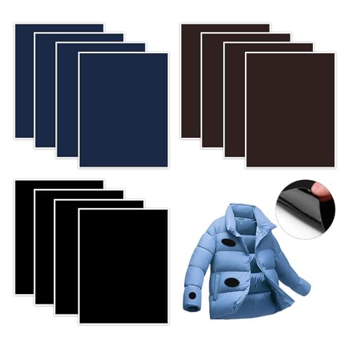 12 Self-Adhesive Patches, Clothing Patches, Clothing Repair Patches, Waterproof Patches, Self-Adhesive Fabric Patches, Clothing Hole Patches