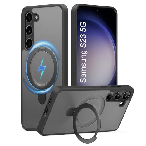 Image of Samsung S23 Magsafe Stand Case | Matte Design & 360 Protection | Military-Grade Samsung Galaxy S23 Cover | Ultra Premium - Black