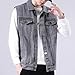 Men's Ripped Distressed Casual Denim Vest Button Down Fashion Trucker Jean Vests Loose Fit Sleeveless Jean Vest (XX-Large,Gray 4)