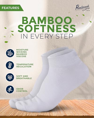 Pembrook Bamboo Viscose Ankle Diabetic Socks for Women and Men - 6 Pairs | Moisture-Wicking, Super Soft, Non Binding2