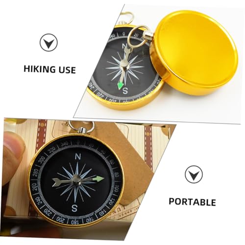 Creative 4pcs Aluminum Alloy Compass Keychain, Mini Metal Pirate Compass for Hiking, Camping Outdoor Navigation Accessory with Key Ring for Travel and Teaching miniatura 6