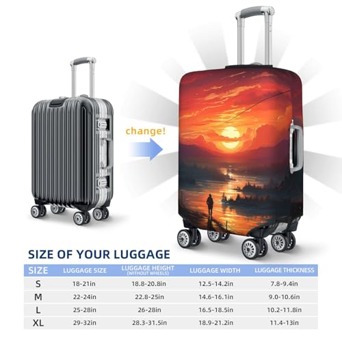 Sunset Art Travel Luggage Cover Elastic Washable Suitcase Cover Protector Fashion Stretch Baggage Covers Dustproof Suitcase Sleeve Fits 18-32 inch luggage Large2