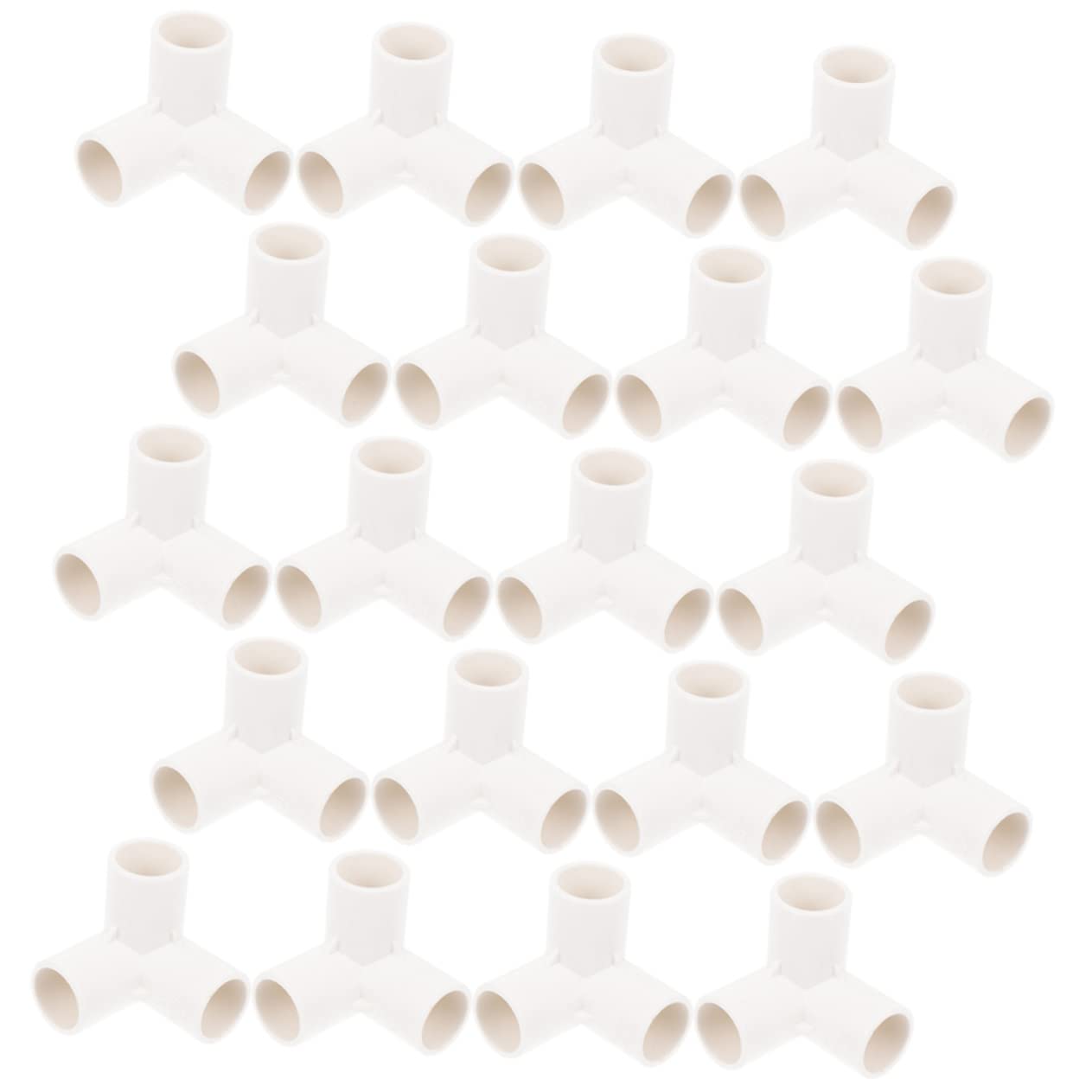Hemobllo Giunto Corrugato in Pvc 3/4 Pollici Connettore Tee Resistente All’usura Facile da Installare per Raccordi Tubo Irrigazione Struttura Supporto Giardino 20 Pezzi