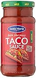 Una salsa mexicana suave hecha de tomates y pimientos picantes. Hay tres tipos de salsa: picante, picante medio y suave.