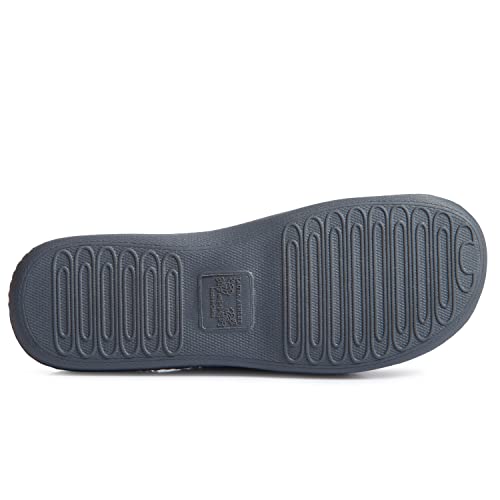 Laura Ashley Womens Rugged Memory Foam Terry Cloth Spa Slippers, Soft Non Slip Rubber Bottom Closed Toe House Slider, Basic Grey, Large #TOP2