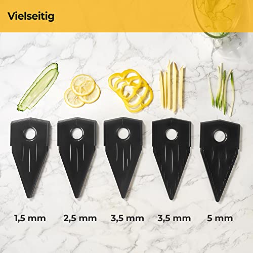 Gemüsehobel Silberthal Mandoline mit V-Klinge und Einsätzen