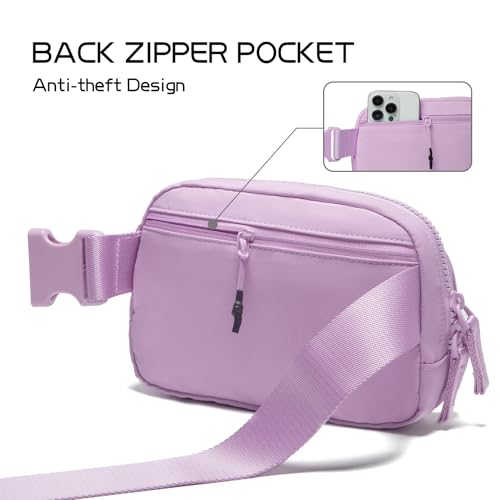 Image of Belt Bag Two-Way Zipper Fanny Pack Crossbody Bags with Initial Letter Patch Cute Stuff for Teenager Girls Trendy Preppy Stuff for Teen Girls Birthday Gifts Cool Stuff for Teens (Lavender-S)
