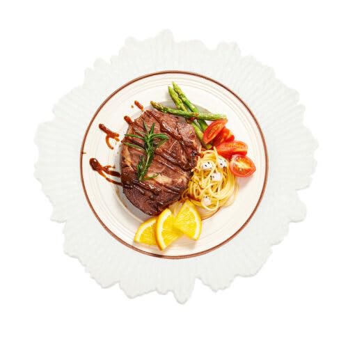 Set de 24 platos cargadores plásticos decorativos 13" blanco miniatura 1