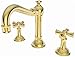 Newport Brass 2460 Double Handle Widespread Bathroom Faucet with Metal Cross Han, Forever Brass (PVD)