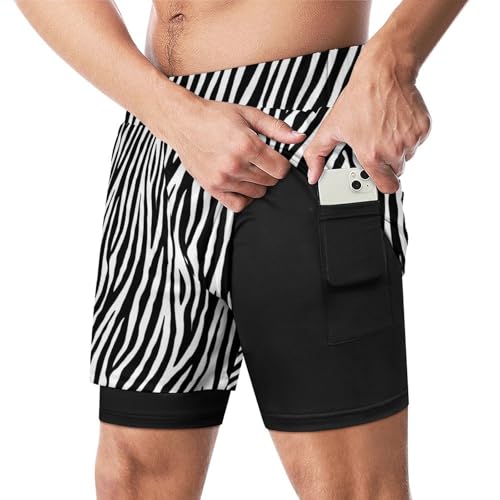 Mens Workout Running Shorts Lightweight Swim Trunks Board Shorts for Men with Pockets