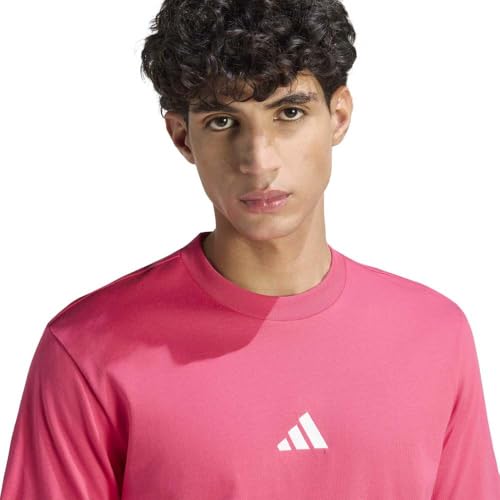 adidas Herren Essentials Small Logo Single Jersey Shirt, Power pink/White, 3XL – Ansicht 5