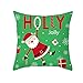 EHOMERY Poszewka na poduszkę ganek poszewka na poduszkę patio ostrokrzew Jolly Santa lniane poszewki na poduszki poszewka na poduszkę do salonu poszewki na poduszki do kampera czerwony zielony 45 x 45 cm