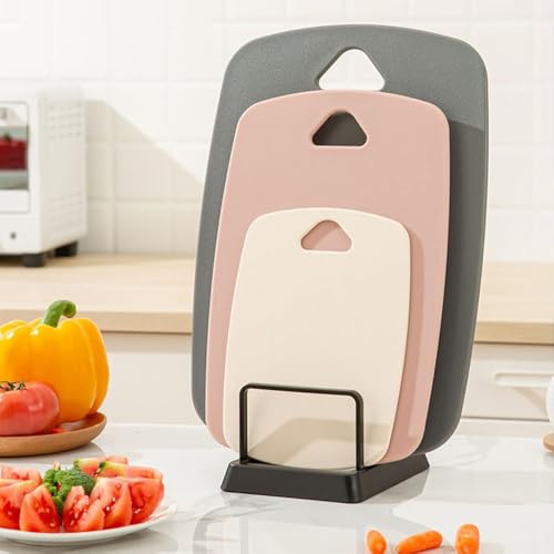 3 Pcs Chopping Board - Kitchen Cutting Boards, Cutting Tray, Different Sizes, Dishwasher Safe, Multicolour,Non-Slip BPA Free Plastic Chopping Board for Vegetables and Fruits, Meat(Pink,S+M+L) - Image 6