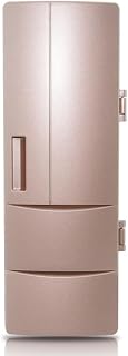 Portable Cooler & Warmer Mini Fridge - 4.7x3.3x9.8" Rose Gold Thermoelectric Mini Fridge for Skincare, Cosmetics, Beverage, Office, Car - Dual Use Refrigerator