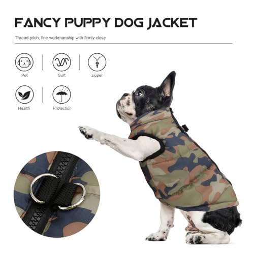 Hundemantel Winterjacke Regenmantel Hund Hundebekleidung Hundejacke Warm Wintermantel gepolstert - Größe (Camouflage)
