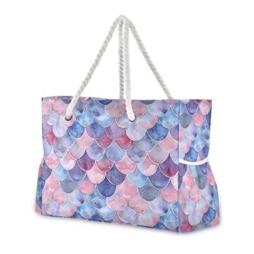 Image of Beach Tote Bags for Women, Turtle Flower Starfish Large Beach Shoulder Bag Pool Bags Purse