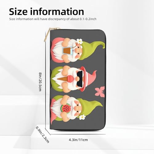 Cute Colorful Gnomes-C Print Wallet Women, Leather Bifold Multi Card Wallet, Long Purse Women's Wallets2