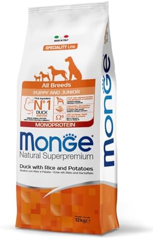 Monge Natural Superpremium Puppy and JUNIOR Duck, Rice and Potato...