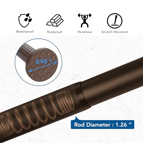 Image of Umimile Tension Shower Curtain, 51-165 inch Spring Shower Curtain Rod