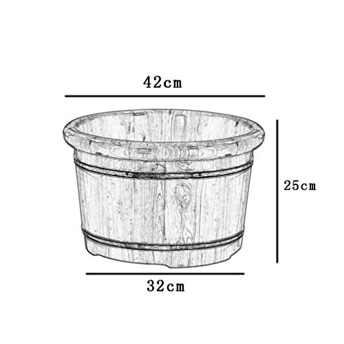 Spa de pies en tonel de madera para remojo y pedicura miniatura 3