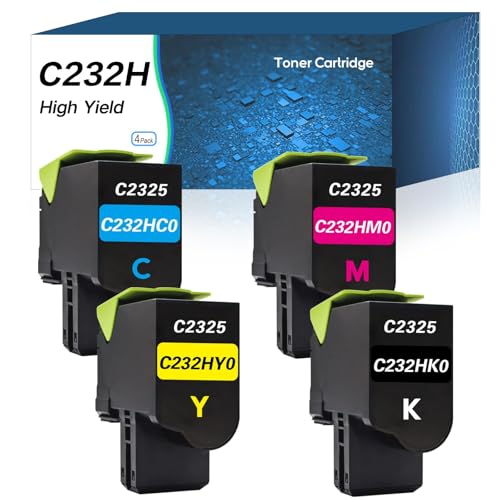 Toner de rechange C232H compatible Lexmark C2325dw MC2535dw Quadricolore