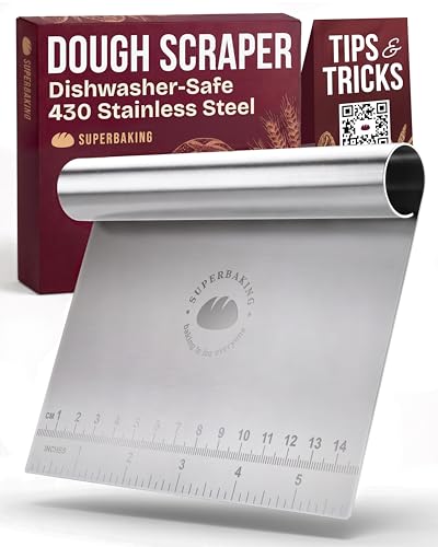 Superbaking Stainless Steel Dough Scraper with Ruler