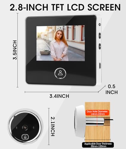 Irosiy DIGITAL PEEPHOLE DOOR VIEWER 2.8In Digital Door Viewer Peephole Camera thumb #1