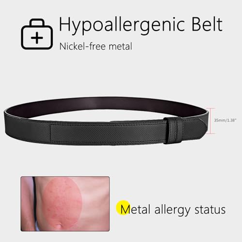 Mechanic Belts for Men No Scratch Tsa Approved Non Metal Hypoallergenic Leather Without Buckle Belt4