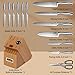 Kuisine Premium Sharp Knife Set,High Carbon Stainless Steel Sharper Blade Ergonomic Non-slip Handle,Kitchen Block Knife Set Chef Knife Block Set with Built-in Sharpener(Acacia, 15PCS)