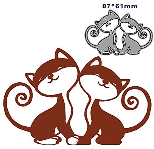 YunTrip - Fustelle per realizzare biglietti, motivo gatto animale e gatto, in metallo, per fai da te, scrapbooking, album, goffratura, foto, artigianato, carta decorativa