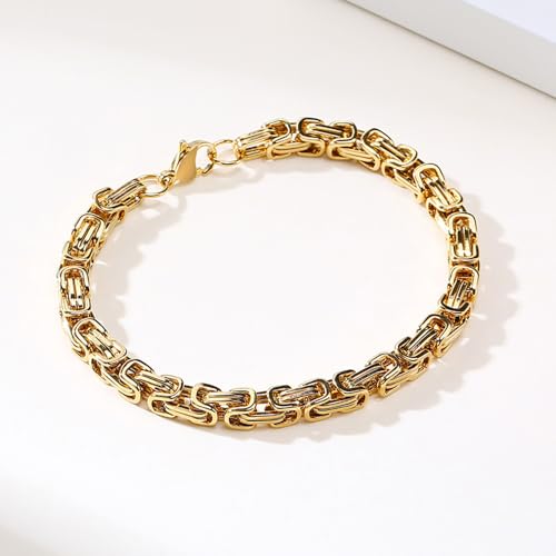 Pulsera Cadena para Hombre, Acero Inoxidable 6mm 8.6 Pulg miniatura 3