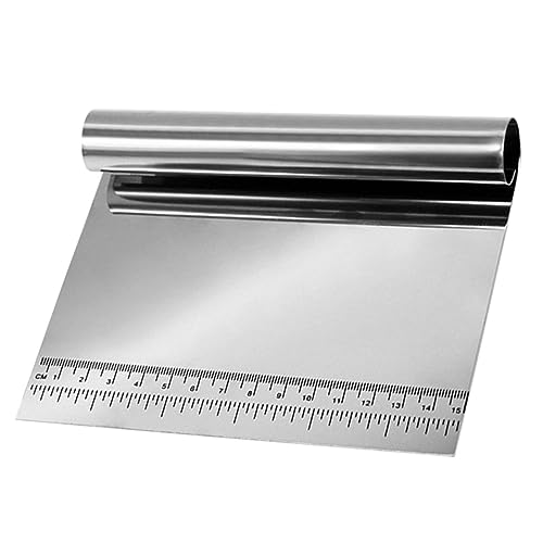 ABOOFAN Coupe-pâte Inox Gradué Avec Manche Roulé Pour Pâtisserie Racloir Multifonction Léger Et Ustensile Cuisine Professionnel Pratique Pour Découpe Pâte Et Séparation Farine