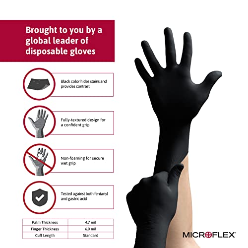 Black Powder Free Nitrile Gloves - Box Of 100 - The Vet Store