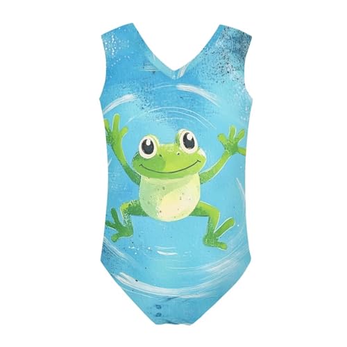 Image of Girls Fashion Print One Piece Swimsuit Bathing Suit Gymnastic Leotard for Kids, 5-14 Years