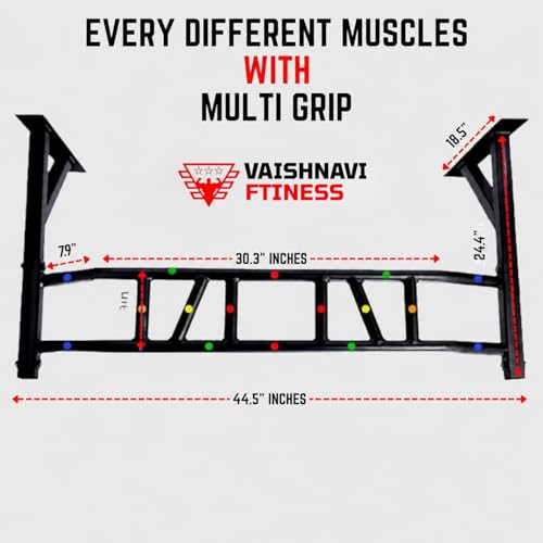 Image of Wall Mounted Pull Up Bar & Dip Station | Heavy-Duty Multifunctional Power Tower for Home Gym | Chin-Up & Leg Raise Station | 350 kg Load Capacity