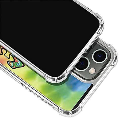 Skinit Clear Phone Case Compatible with iPhone 13 Pro Max - Officially Licensed Liquid Blue Tie Dye Peace & Love Design